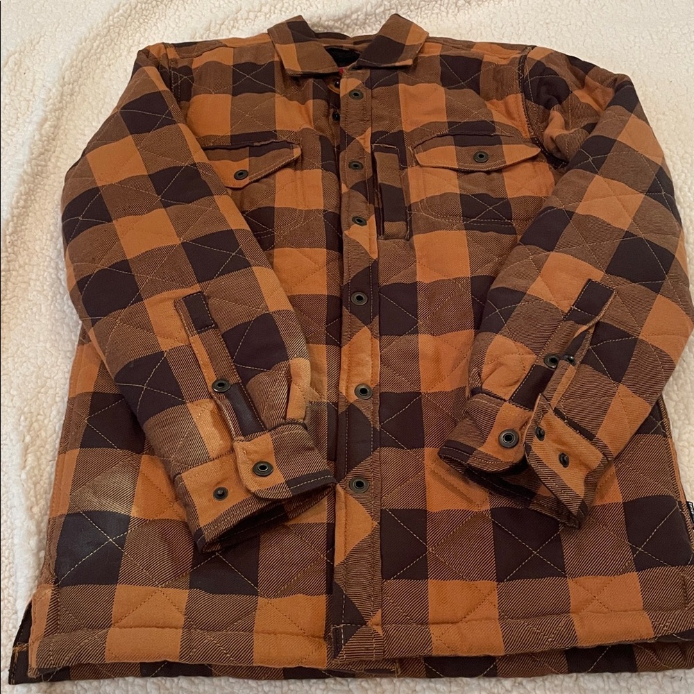 SWISS TECH Flannel Sherpa Lined Snap Front Shirt /Jacket / Shacket Size S | EUC